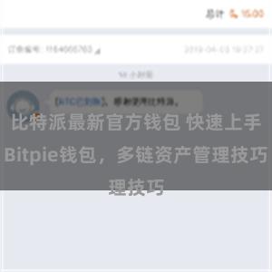 比特派最新官方钱包 快速上手Bitpie钱包，多链资产管理技巧