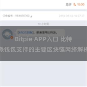 Bitpie APP入口 比特派钱包支持的主要区块链网络解析