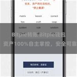 Bitpie转账 Bitpie钱包：资产100%自主掌控，安全可靠。