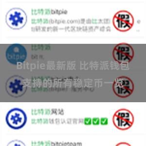 Bitpie最新版 比特派钱包支持的所有稳定币一览